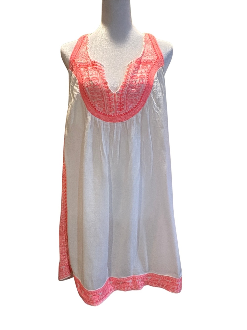 Boho Embroidered Swim Cover Up Dress Tunic Racerback Beach
